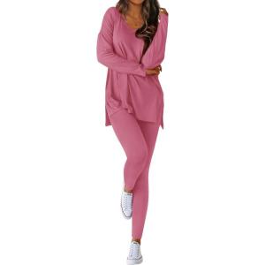 image:imageBTFBM Two Piece Sets for Women 2026 Casual Lounge Set Matching Oversized Shirts Leggings Workout Airport Travel OutfitsPink