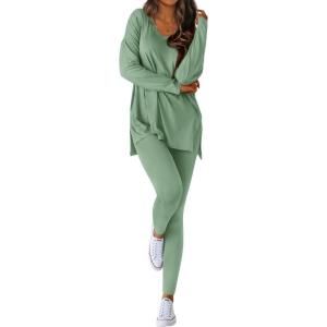 image:imageBTFBM Two Piece Sets for Women 2026 Casual Lounge Set Matching Oversized Shirts Leggings Workout Airport Travel OutfitsSage Green
