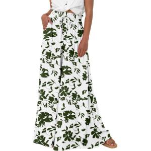 image:imageBTFBM Women Casual High Waist Wide Leg Pants 2026 Spring Summer Long Palazzo Pants Pocket Lounge Beach Vacation ClothesPrint Army Green