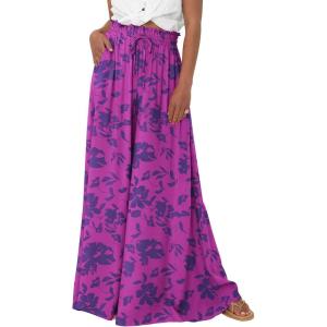 image:imageBTFBM Women Casual High Waist Wide Leg Pants 2026 Spring Summer Long Palazzo Pants Pocket Lounge Beach Vacation ClothesPrint Purple