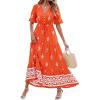 Floral Orange Red Apricot