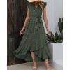 image:imageBTFBM Boho Dresses for Women 2026 Summer Fashion Cap Sleeve Swiss Dot Flowy Ruffle Beach Wedding Cocktail Maxi DressArmy Green