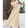 image:imageBTFBM Boho Dresses for Women 2026 Summer Fashion Cap Sleeve Swiss Dot Flowy Ruffle Beach Wedding Cocktail Maxi DressBeige
