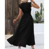 image:imageBTFBM Boho Dresses for Women 2026 Summer Fashion Cap Sleeve Swiss Dot Flowy Ruffle Beach Wedding Cocktail Maxi DressBlack