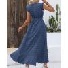 image:imageBTFBM Boho Dresses for Women 2026 Summer Fashion Cap Sleeve Swiss Dot Flowy Ruffle Beach Wedding Cocktail Maxi DressBlue