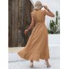 image:imageBTFBM Boho Dresses for Women 2026 Summer Fashion Cap Sleeve Swiss Dot Flowy Ruffle Beach Wedding Cocktail Maxi DressKhaki
