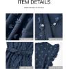 image:imageBTFBM Boho Dresses for Women 2026 Summer Fashion Cap Sleeve Swiss Dot Flowy Ruffle Beach Wedding Cocktail Maxi DressNavy