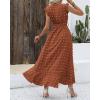 image:imageBTFBM Boho Dresses for Women 2026 Summer Fashion Cap Sleeve Swiss Dot Flowy Ruffle Beach Wedding Cocktail Maxi DressOrange Red