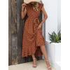 image:imageBTFBM Boho Dresses for Women 2026 Summer Fashion Cap Sleeve Swiss Dot Flowy Ruffle Beach Wedding Cocktail Maxi DressOrange Red