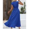 image:imageBTFBM Boho Dresses for Women 2026 Summer Fashion Cap Sleeve Swiss Dot Flowy Ruffle Beach Wedding Cocktail Maxi DressRoyal Blue
