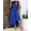 image:imageBTFBM Boho Dresses for Women 2026 Summer Fashion Cap Sleeve Swiss Dot Flowy Ruffle Beach Wedding Cocktail Maxi DressRoyal Blue