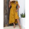 image:imageBTFBM Boho Dresses for Women 2026 Summer Fashion Cap Sleeve Swiss Dot Flowy Ruffle Beach Wedding Cocktail Maxi DressYellow