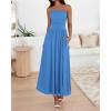 image:imageBTFBM Summer Maxi Dresses for Women 2026 Strapless Ruched Tube Top Beach Vacation Spring Wedding Guest Dress PocketsBlue