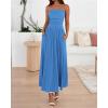 image:imageBTFBM Summer Maxi Dresses for Women 2026 Strapless Ruched Tube Top Beach Vacation Spring Wedding Guest Dress PocketsBlue