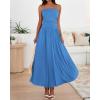 image:imageBTFBM Summer Maxi Dresses for Women 2026 Strapless Ruched Tube Top Beach Vacation Spring Wedding Guest Dress PocketsBlue