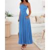 image:imageBTFBM Summer Maxi Dresses for Women 2026 Strapless Ruched Tube Top Beach Vacation Spring Wedding Guest Dress PocketsBlue