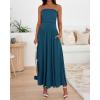image:imageBTFBM Summer Maxi Dresses for Women 2026 Strapless Ruched Tube Top Beach Vacation Spring Wedding Guest Dress PocketsDark Blue