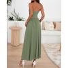 image:imageBTFBM Summer Maxi Dresses for Women 2026 Strapless Ruched Tube Top Beach Vacation Spring Wedding Guest Dress PocketsGreen