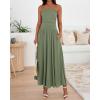 image:imageBTFBM Summer Maxi Dresses for Women 2026 Strapless Ruched Tube Top Beach Vacation Spring Wedding Guest Dress PocketsGreen