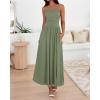 image:imageBTFBM Summer Maxi Dresses for Women 2026 Strapless Ruched Tube Top Beach Vacation Spring Wedding Guest Dress PocketsGreen