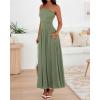 image:imageBTFBM Summer Maxi Dresses for Women 2026 Strapless Ruched Tube Top Beach Vacation Spring Wedding Guest Dress PocketsGreen