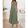 image:imageBTFBM Summer Maxi Dresses for Women 2026 Strapless Ruched Tube Top Beach Vacation Spring Wedding Guest Dress PocketsGreen