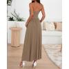image:imageBTFBM Summer Maxi Dresses for Women 2026 Strapless Ruched Tube Top Beach Vacation Spring Wedding Guest Dress PocketsKhaki