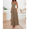 image:imageBTFBM Summer Maxi Dresses for Women 2026 Strapless Ruched Tube Top Beach Vacation Spring Wedding Guest Dress PocketsKhaki