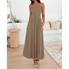 image:imageBTFBM Summer Maxi Dresses for Women 2026 Strapless Ruched Tube Top Beach Vacation Spring Wedding Guest Dress PocketsKhaki