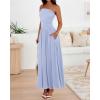 image:imageBTFBM Summer Maxi Dresses for Women 2026 Strapless Ruched Tube Top Beach Vacation Spring Wedding Guest Dress PocketsLight Blue
