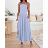 image:imageBTFBM Summer Maxi Dresses for Women 2026 Strapless Ruched Tube Top Beach Vacation Spring Wedding Guest Dress PocketsLight Blue