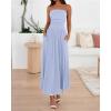 image:imageBTFBM Summer Maxi Dresses for Women 2026 Strapless Ruched Tube Top Beach Vacation Spring Wedding Guest Dress PocketsLight Blue