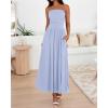 image:imageBTFBM Summer Maxi Dresses for Women 2026 Strapless Ruched Tube Top Beach Vacation Spring Wedding Guest Dress PocketsLight Blue