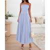image:imageBTFBM Summer Maxi Dresses for Women 2026 Strapless Ruched Tube Top Beach Vacation Spring Wedding Guest Dress PocketsLight Blue