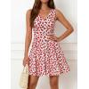 image:imageBTFBM Womens Summer Dresses 2026 Spring Casual Sleeveless Floral Knit Flowy ALine Mini Dress Pockets Beach SundressFloral Beige Red