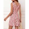 image:imageBTFBM Womens Summer Dresses 2026 Spring Casual Sleeveless Floral Knit Flowy ALine Mini Dress Pockets Beach SundressFloral Beige Red