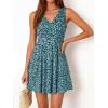 image:imageBTFBM Womens Summer Dresses 2026 Spring Casual Sleeveless Floral Knit Flowy ALine Mini Dress Pockets Beach SundressFloral Blue Green