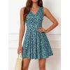image:imageBTFBM Womens Summer Dresses 2026 Spring Casual Sleeveless Floral Knit Flowy ALine Mini Dress Pockets Beach SundressFloral Blue Green