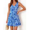 image:imageBTFBM Womens Summer Dresses 2026 Spring Casual Sleeveless Floral Knit Flowy ALine Mini Dress Pockets Beach SundressFloral Light Blue Blue