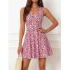 image:imageBTFBM Womens Summer Dresses 2026 Spring Casual Sleeveless Floral Knit Flowy ALine Mini Dress Pockets Beach SundressWhite Multi
