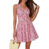 image:imageBTFBM Womens Summer Dresses 2026 Spring Casual Sleeveless Floral Knit Flowy ALine Mini Dress Pockets Beach SundressWhite Multi