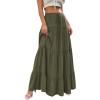 image:imageBTFBM Spring Skirts for Women 2026 Summer Boho Beach Vacation Clothes Casual Pleated High Waisted Flowy Maxi SkirtArmy Green