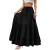 image:imageBTFBM Spring Skirts for Women 2026 Summer Boho Beach Vacation Clothes Casual Pleated High Waisted Flowy Maxi SkirtBlack