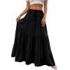 image:imageBTFBM Spring Skirts for Women 2026 Summer Boho Beach Vacation Clothes Casual Pleated High Waisted Flowy Maxi SkirtBlack