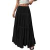 image:imageBTFBM Spring Skirts for Women 2026 Summer Boho Beach Vacation Clothes Casual Pleated High Waisted Flowy Maxi SkirtBlack