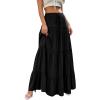 image:imageBTFBM Spring Skirts for Women 2026 Summer Boho Beach Vacation Clothes Casual Pleated High Waisted Flowy Maxi SkirtBlack