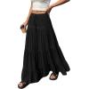 image:imageBTFBM Spring Skirts for Women 2026 Summer Boho Beach Vacation Clothes Casual Pleated High Waisted Flowy Maxi SkirtBlack