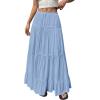 image:imageBTFBM Spring Skirts for Women 2026 Summer Boho Beach Vacation Clothes Casual Pleated High Waisted Flowy Maxi SkirtBlue