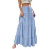 image:imageBTFBM Spring Skirts for Women 2026 Summer Boho Beach Vacation Clothes Casual Pleated High Waisted Flowy Maxi SkirtBlue