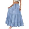 image:imageBTFBM Spring Skirts for Women 2026 Summer Boho Beach Vacation Clothes Casual Pleated High Waisted Flowy Maxi SkirtBlue